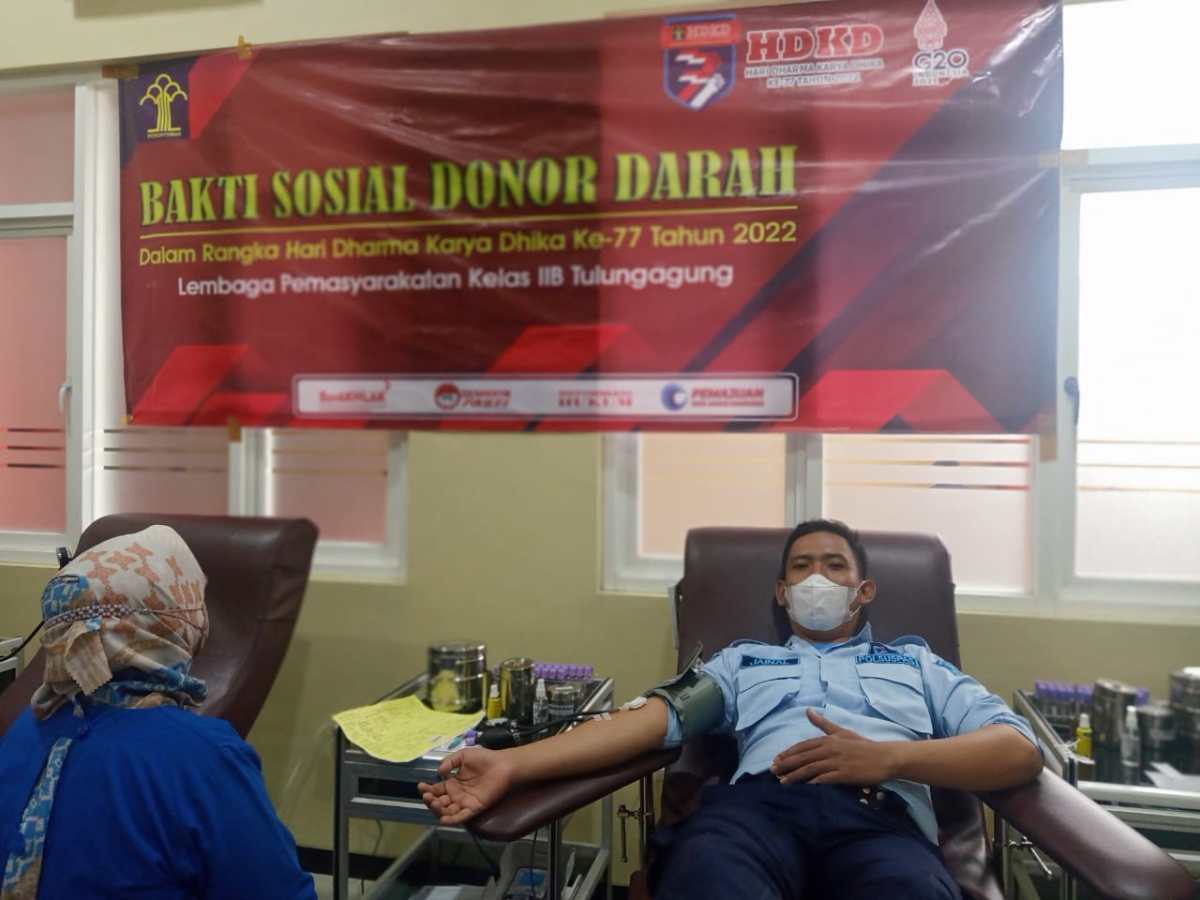 Lapas Tulungagung Gelar Aksi Donor Darah Sambut HDKD Ke-77 Kemenkumham